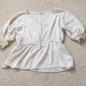 Empire waist button front blouse
